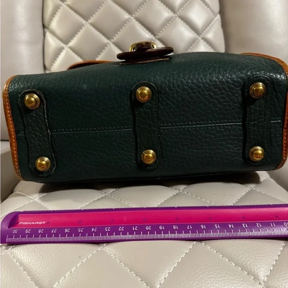 Green and Brown All Weather Leather Dooney & Bourke Crossbody Bag - Picture 6 of 9